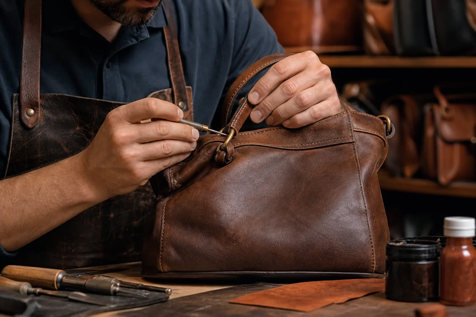 Reforma de bolsas de couro em Salvador